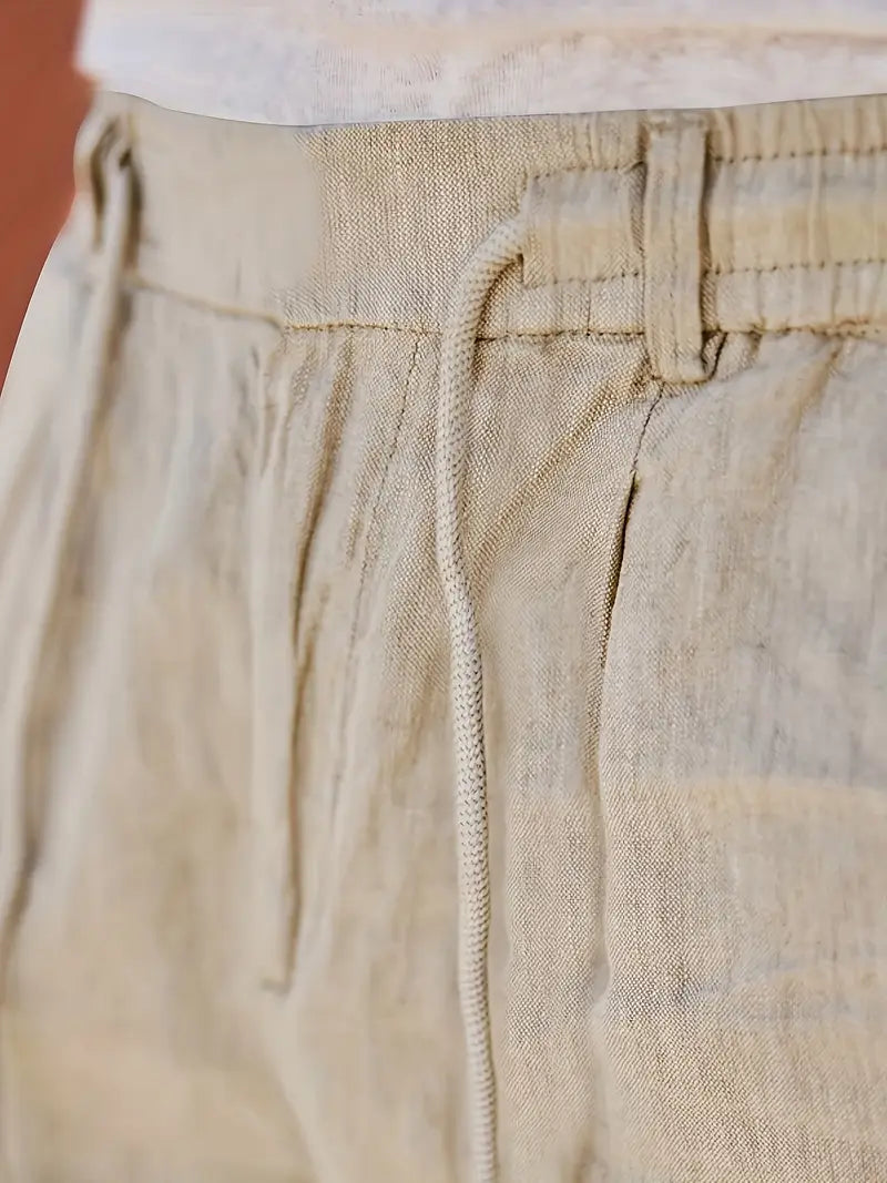 Siyaje | Pantalon ample en lin avec cordon de serrage