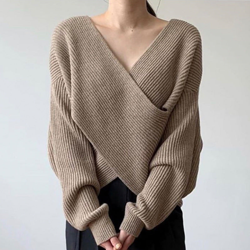 Siyaje | Pull en tricot croisé chic
