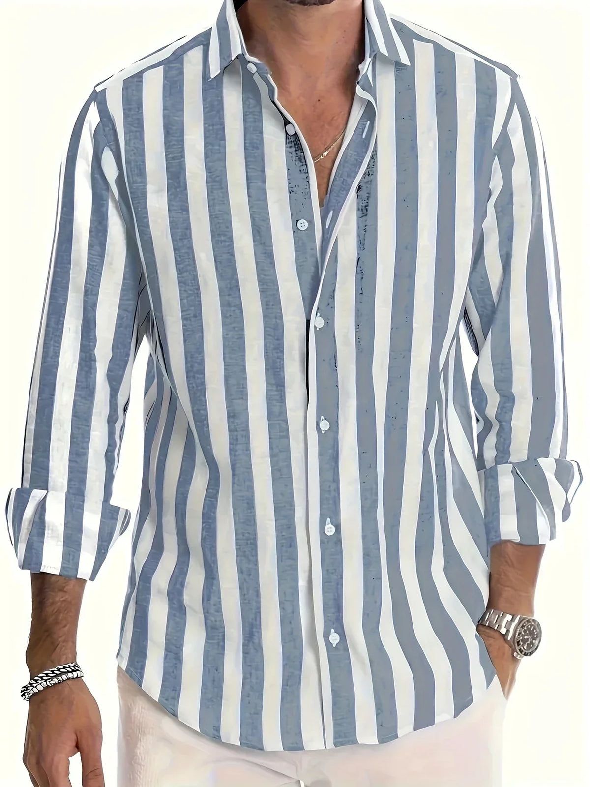 Siyaje | Chemise rayée élégante à manches longues