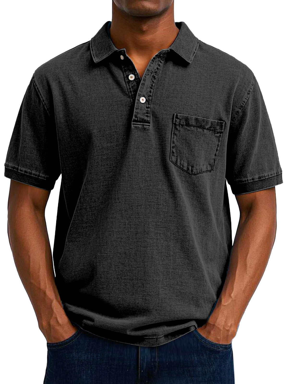 Siyaje  | Chemise Polo Vintage Décontractée pour Homme