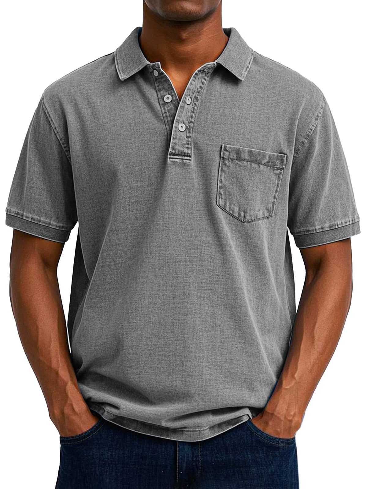 Siyaje  | Chemise Polo Vintage Décontractée pour Homme