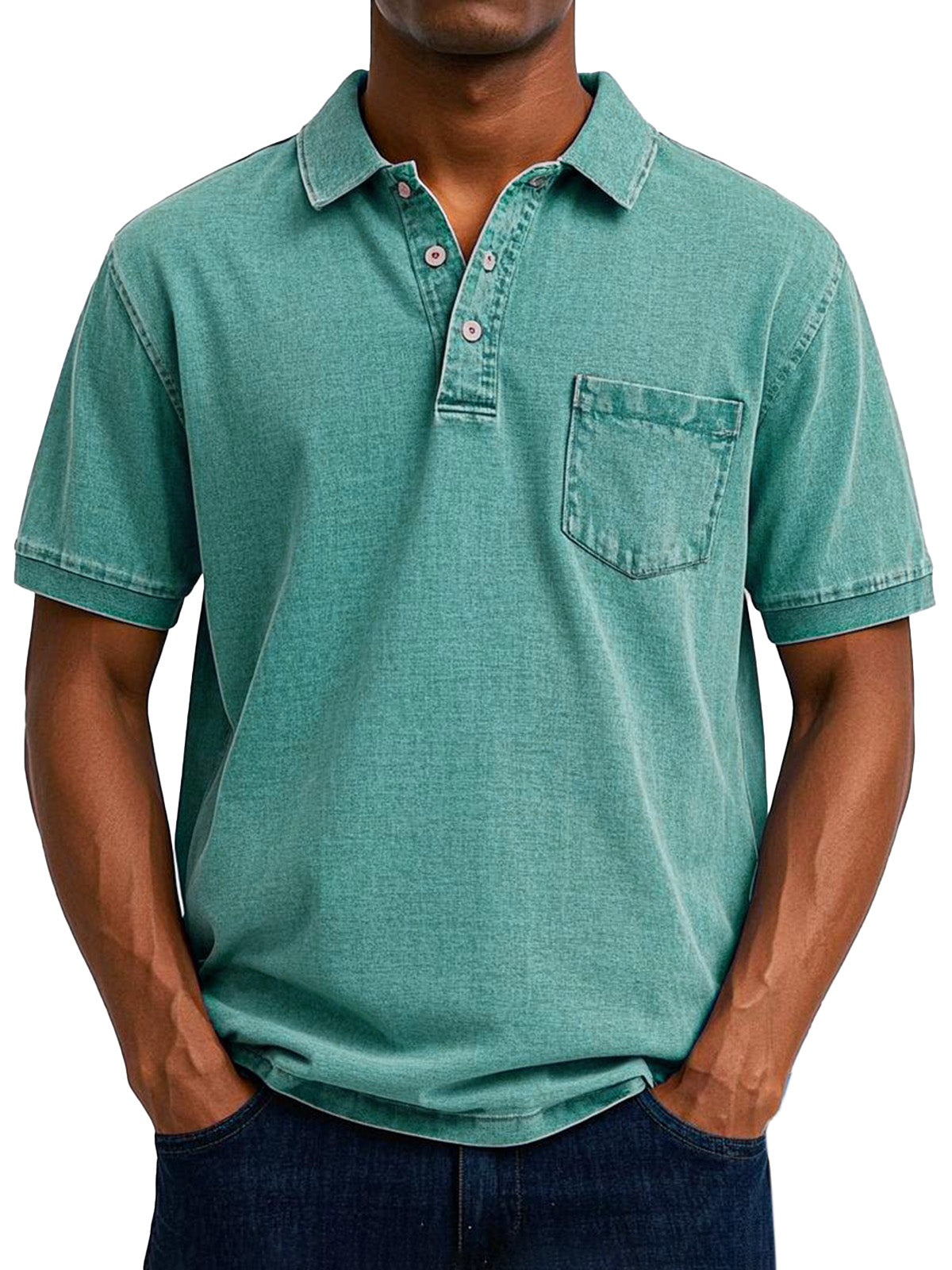 Siyaje  | Chemise Polo Vintage Décontractée pour Homme