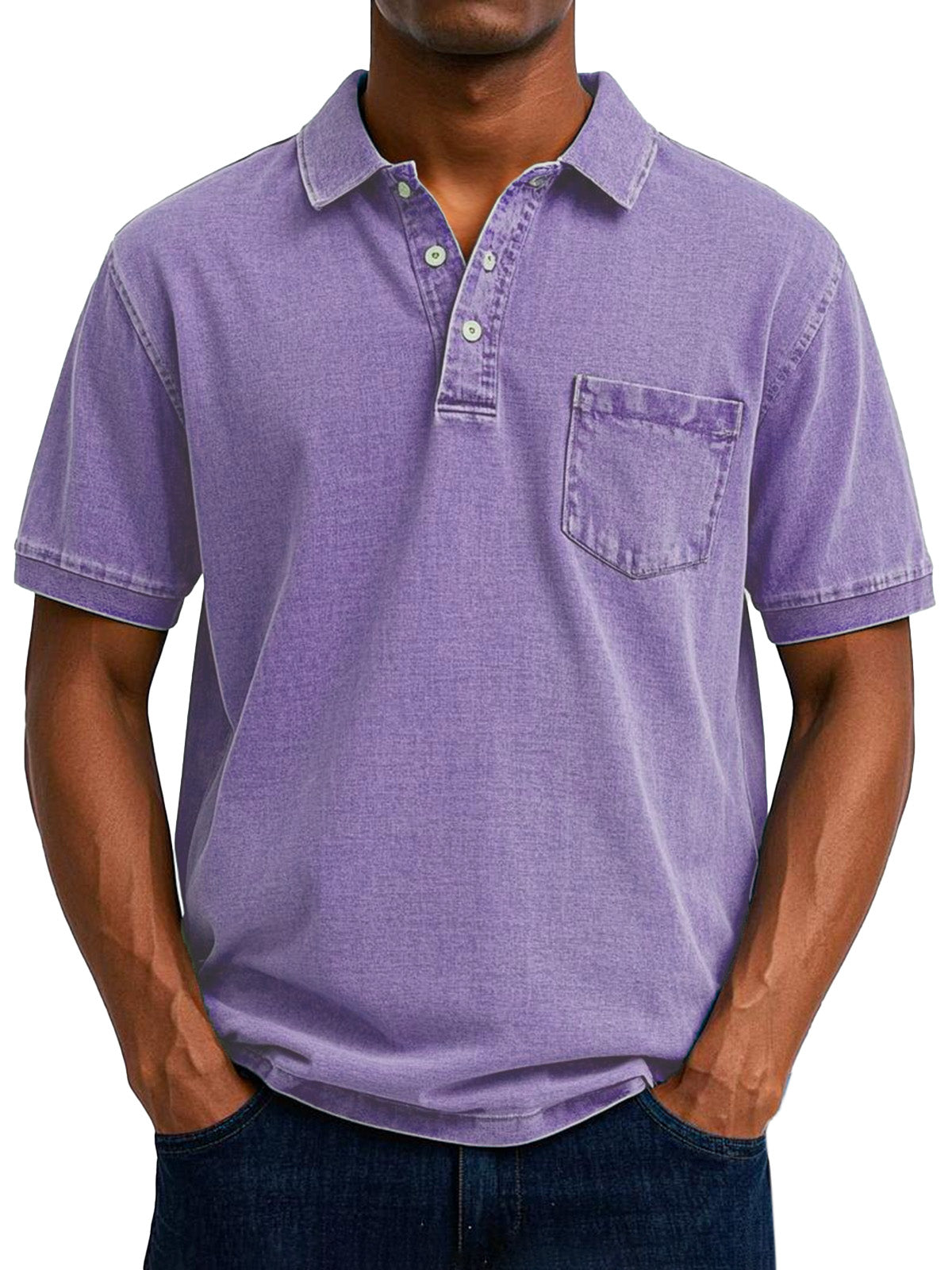 Siyaje  | Chemise Polo Vintage Décontractée pour Homme