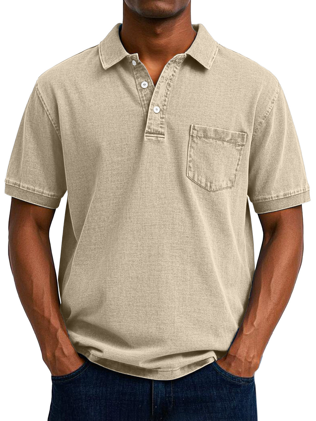 Siyaje  | Chemise Polo Vintage Décontractée pour Homme
