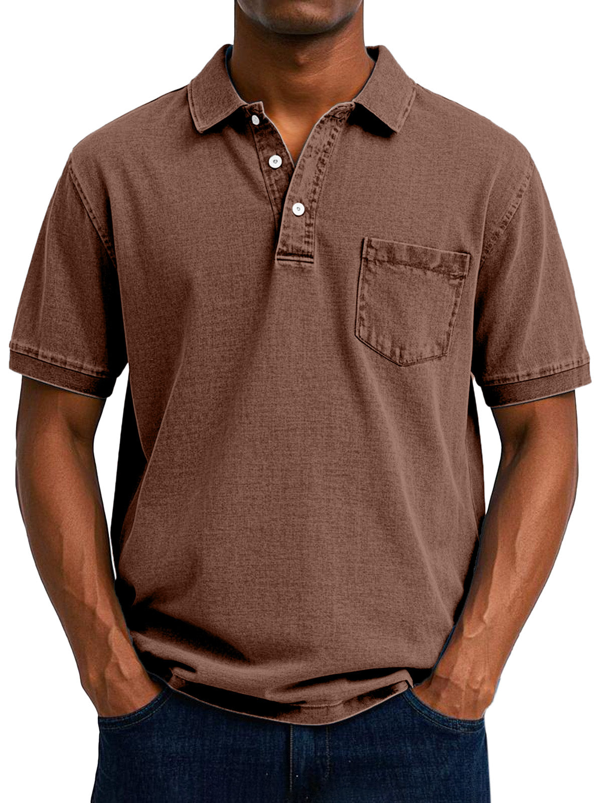 Siyaje  | Chemise Polo Vintage Décontractée pour Homme