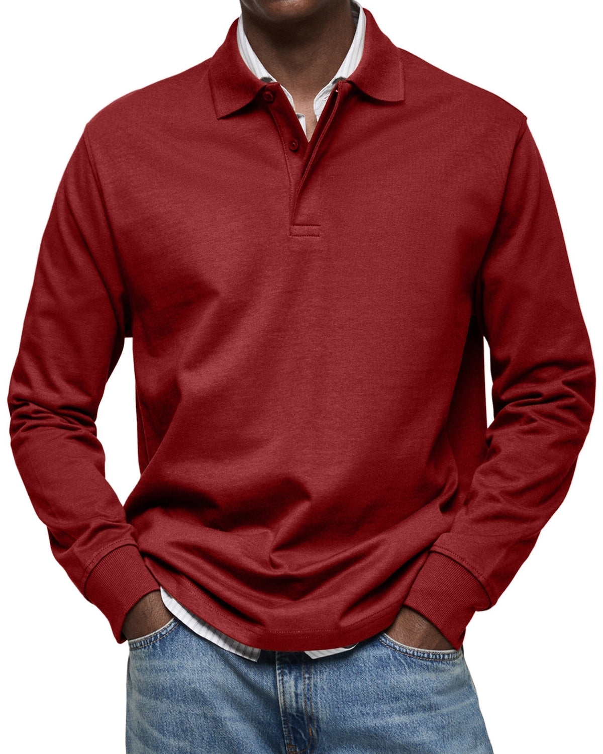 Siyaje | Chemise Poloshirt Casual à Manches Longues