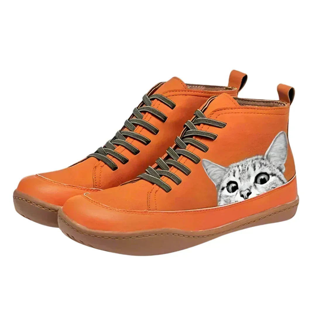 Siyaje | Bottines en cuir pour les amoureux des chats