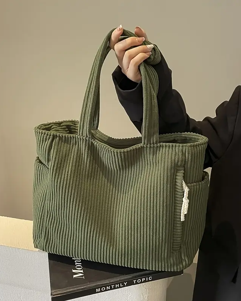 Siyaje | Sac cabas côtelé avec cordon de serrage