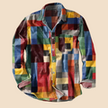 Siyaje | Chemise vintage à manches longues motif arc-en-ciel