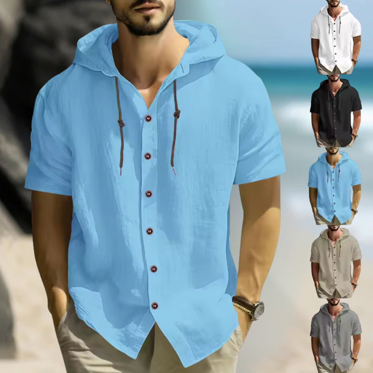 Siyaje | Chemise à manches courtes confortable avec capuche