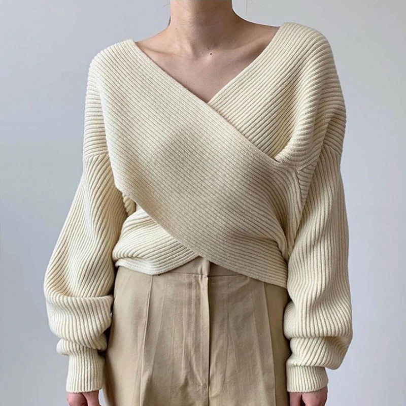 Siyaje | Pull en tricot croisé chic