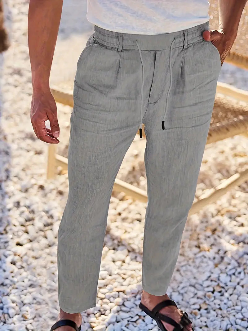 Siyaje | Pantalon ample en lin avec cordon de serrage