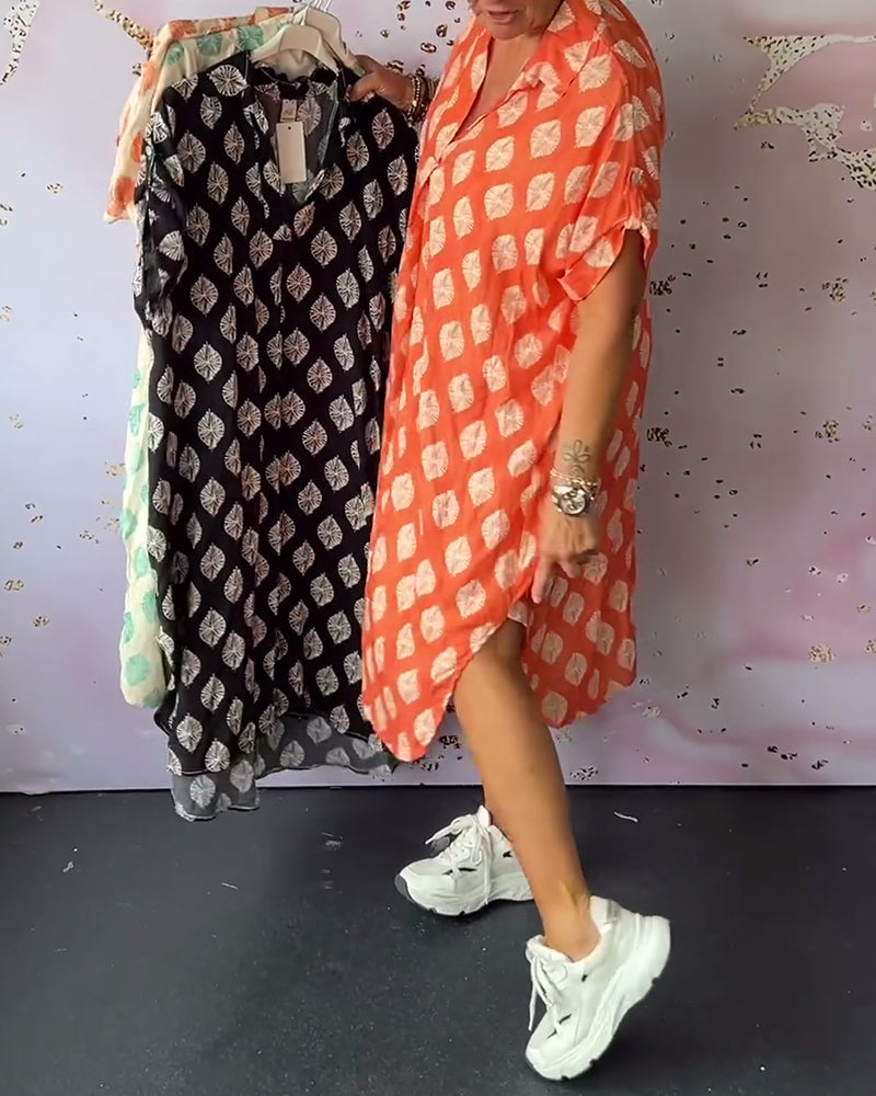 Liora | Robe d'Été Ample avec Col Revers et Manches Courtes