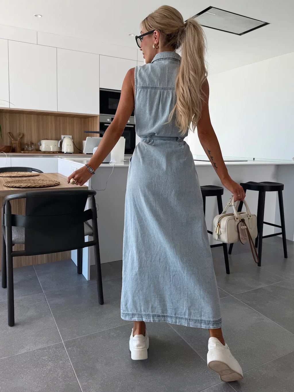 Siyaje | Robe longue en jean
