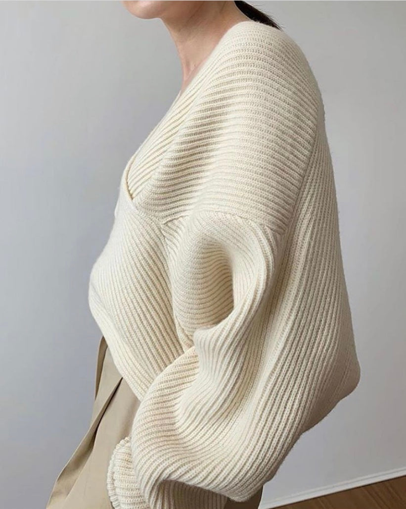 Siyaje | Pull en tricot croisé chic