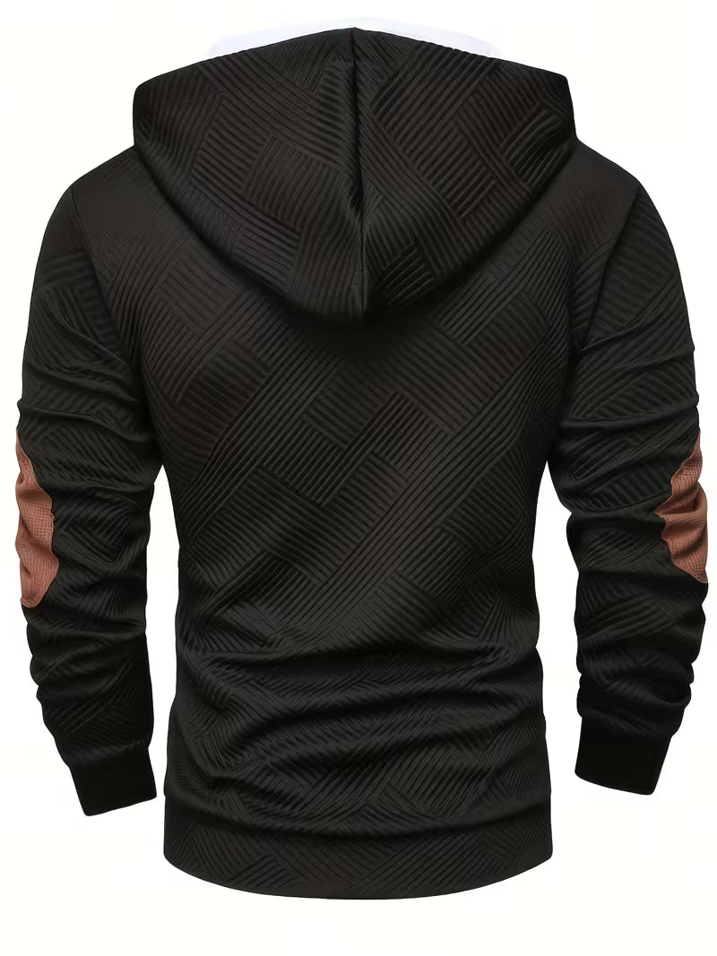 Siyaje | Sweat à capuche texturé avec empiècements contrastés aux coudes