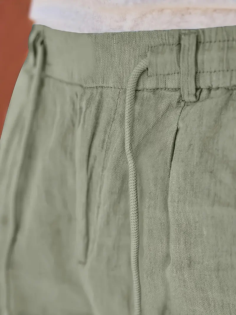 Siyaje | Pantalon ample en lin avec cordon de serrage