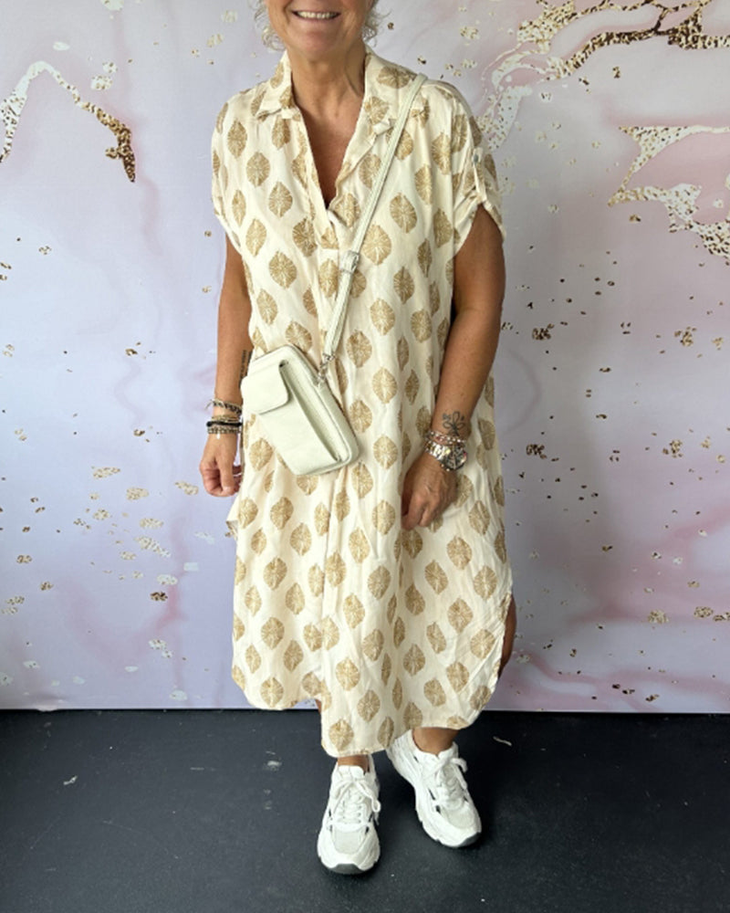 Liora | Robe d'Été Ample avec Col Revers et Manches Courtes