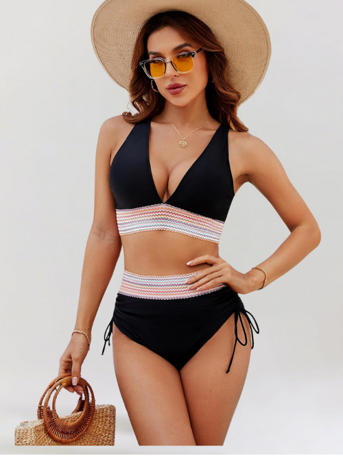 Anne | Ensemble de bikini taille haute avec effet ventre plat