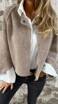 Siyaje | Manteau en Laine avec Col Rond et Manches Longues