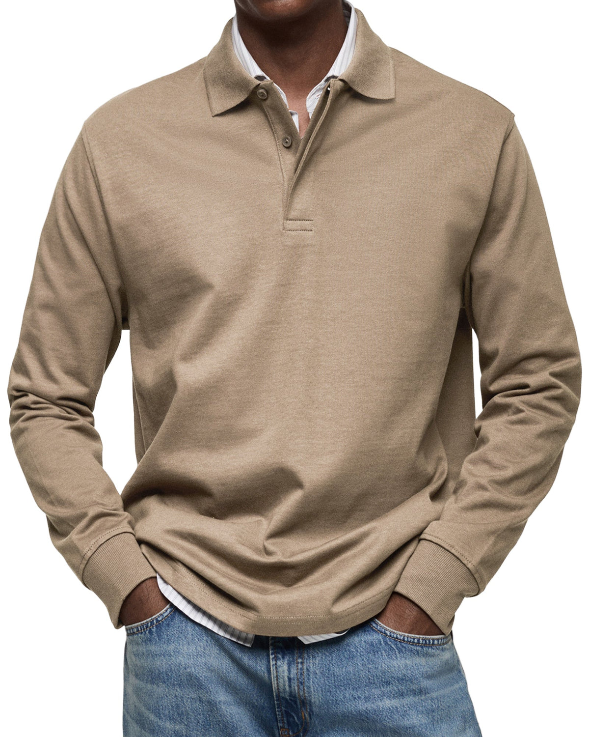 Siyaje | Chemise Poloshirt Casual à Manches Longues