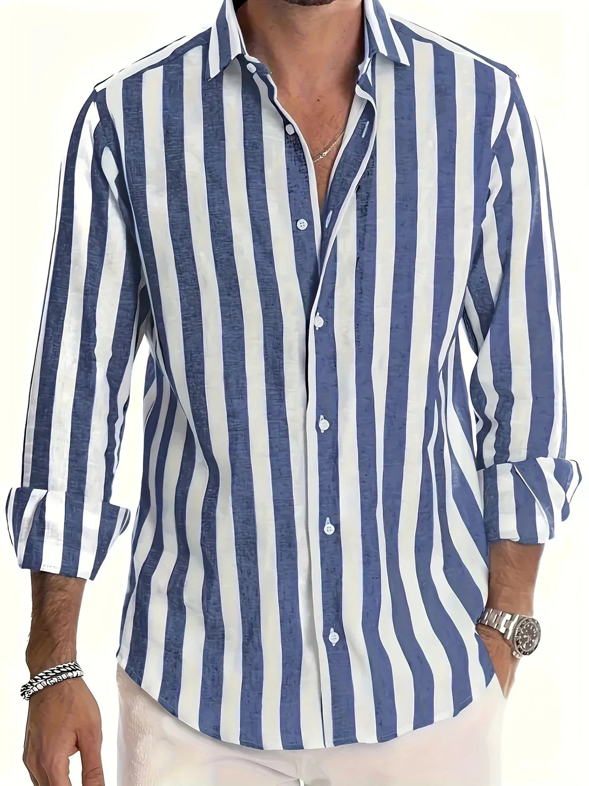 Siyaje | Chemise rayée élégante à manches longues
