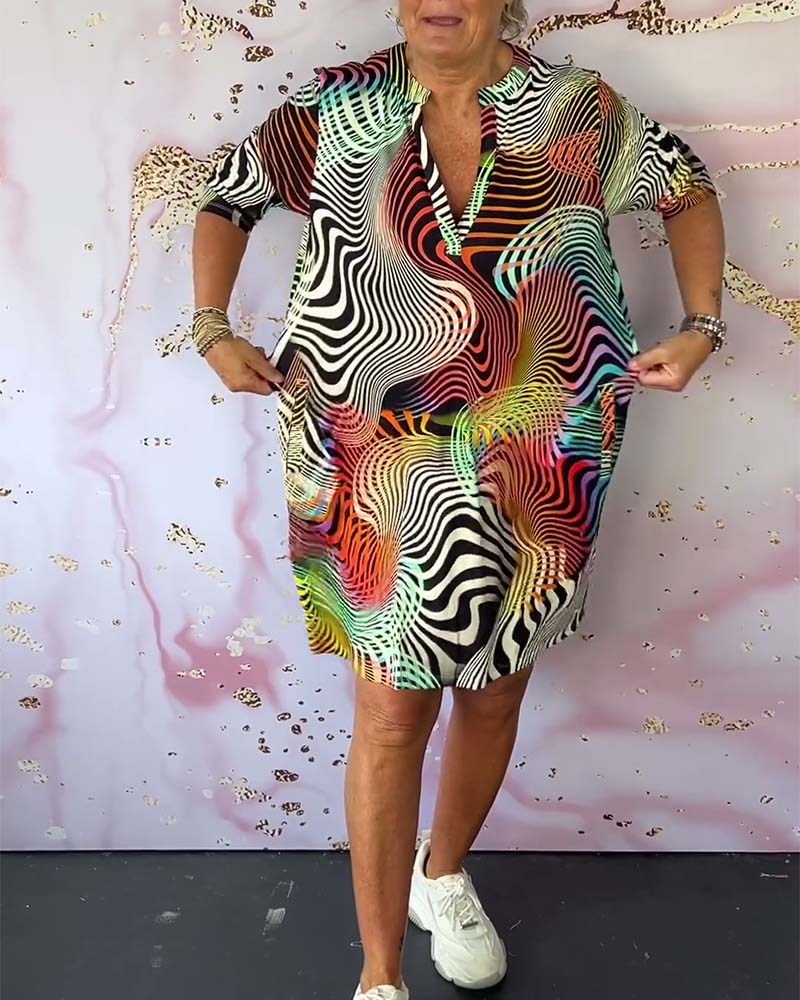 Colette | Robe à col en V colorée