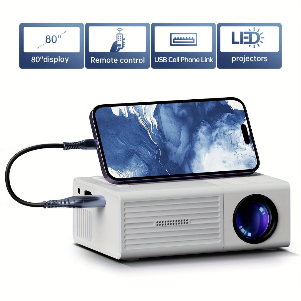 Mini Projecteur Ultra-Brillant 3000 Lumens – Portable, HDTV & USB, Idéal pour Cinéma à Domicile & Extérieur !