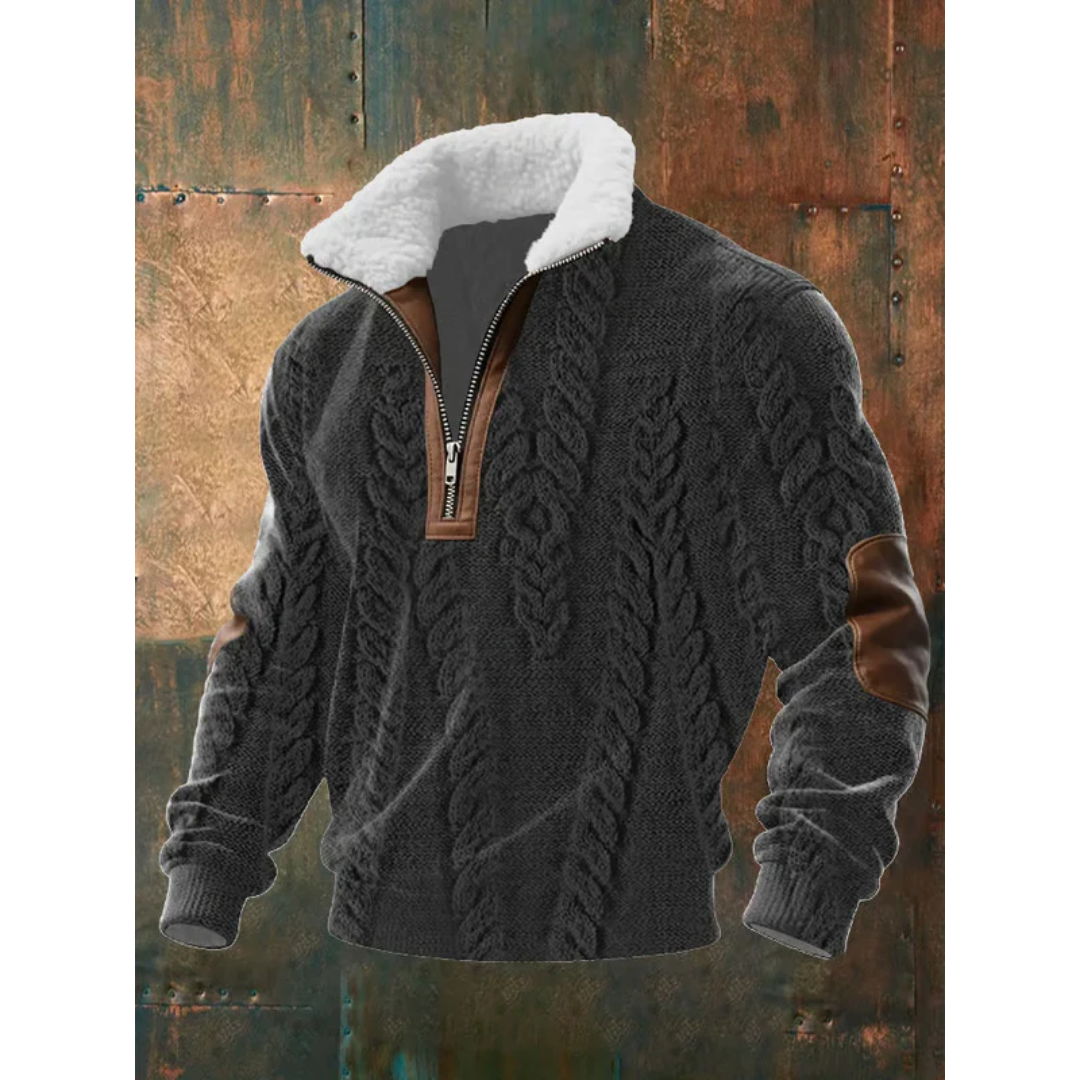 Siyaje | Pull en polaire avec zip et col montant