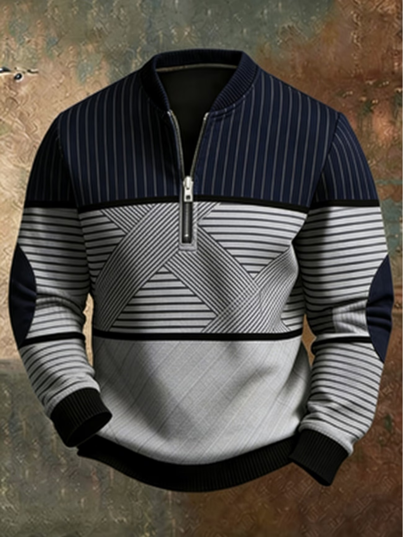 Siyaje | Pull élégant pour homme avec demi-zip