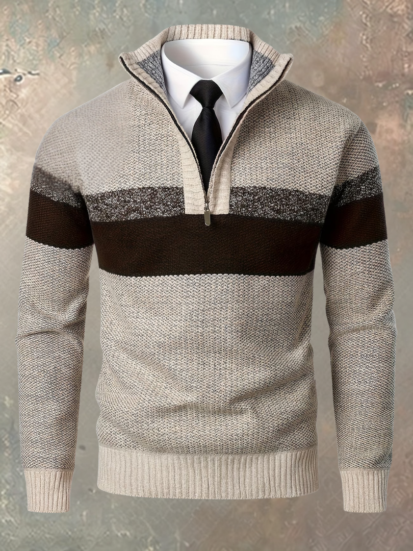 Siyaje | Pull élégant pour homme avec demi-zip
