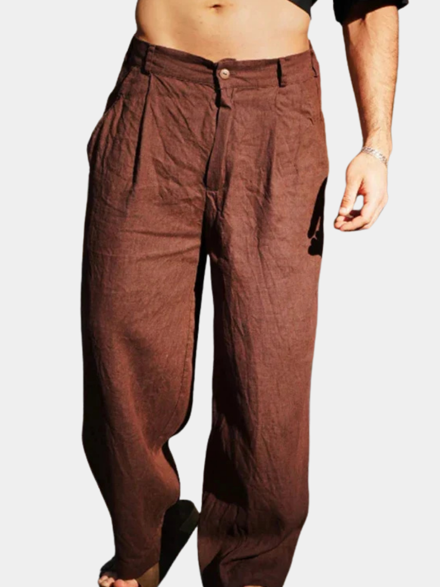 Siyaje | Pantalon large en lin