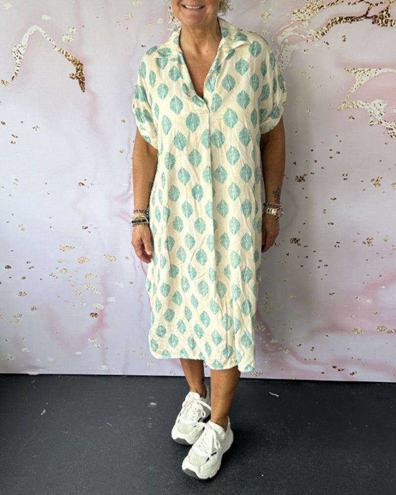 Liora | Robe d'Été Ample avec Col Revers et Manches Courtes