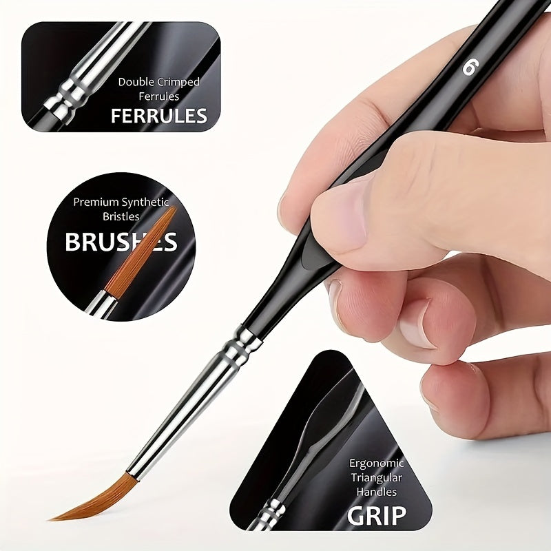 Pinceau de Détail Précis – Idéal pour la Peinture Précise et les Œuvres d'Art Détaillées