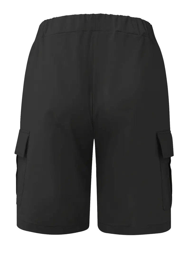 Siyaje | Short cargo décontracté à taille non élastique avec cordon