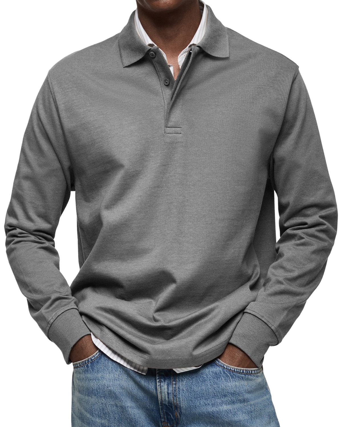 Siyaje | Chemise Poloshirt Casual à Manches Longues
