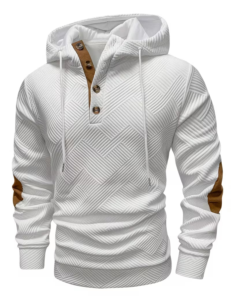 Siyaje | Sweat à capuche texturé avec empiècements contrastés aux coudes