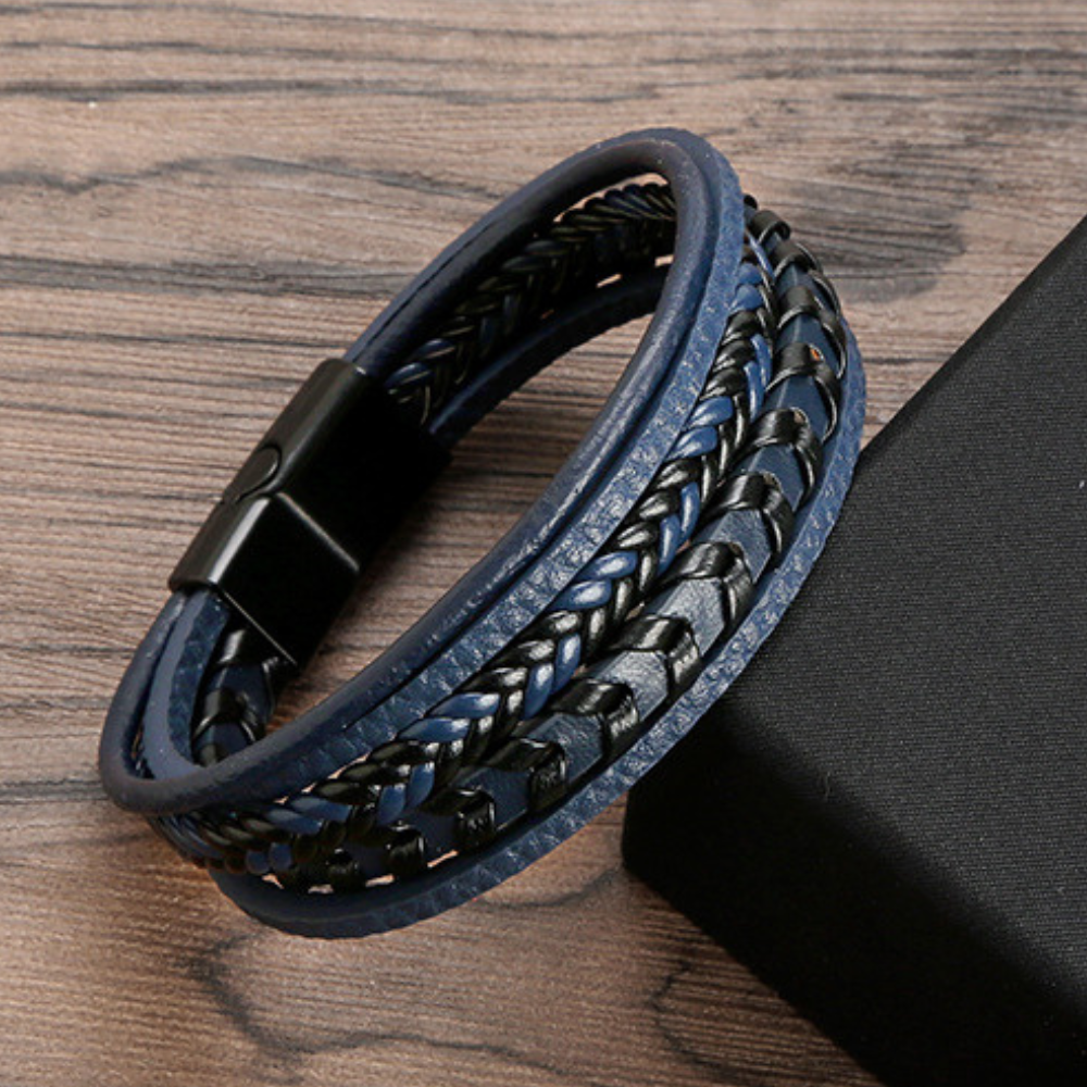 Siyaje | Bracelet viking en cuir tressé