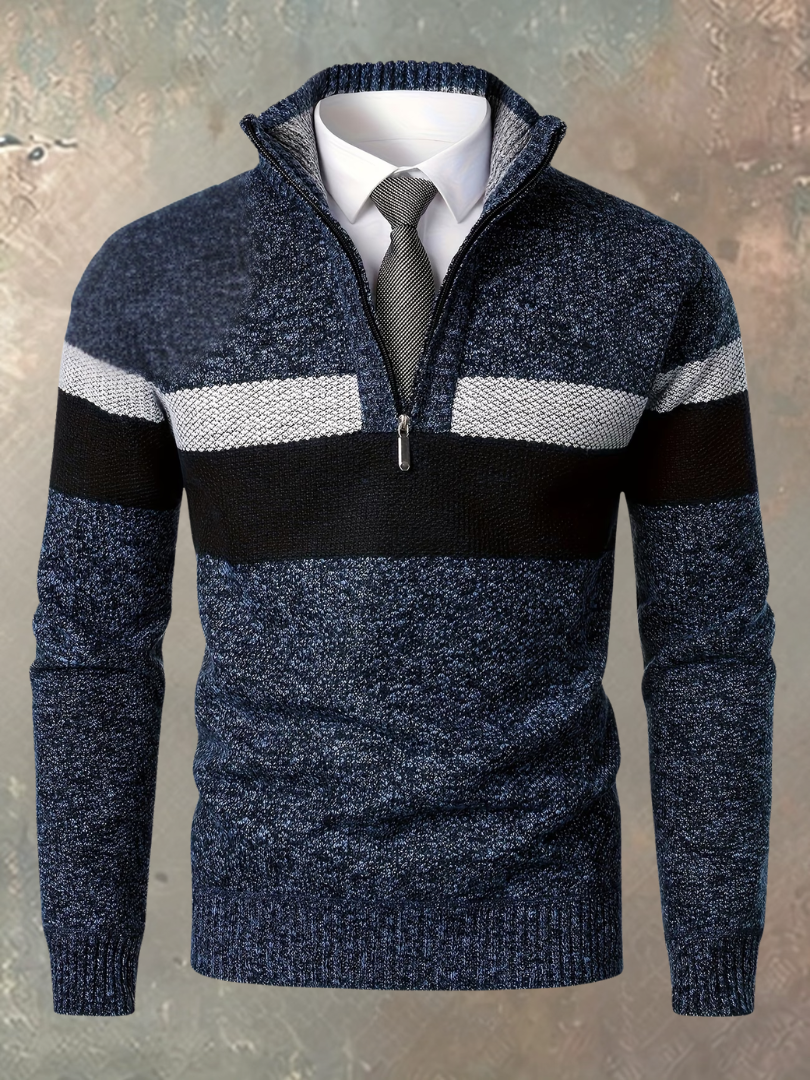 Siyaje | Pull élégant pour homme avec demi-zip