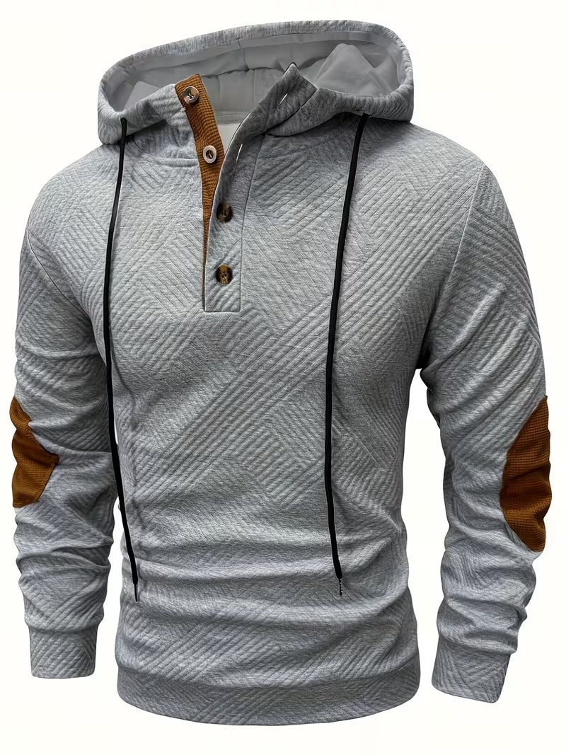 Siyaje | Sweat à capuche texturé avec empiècements contrastés aux coudes