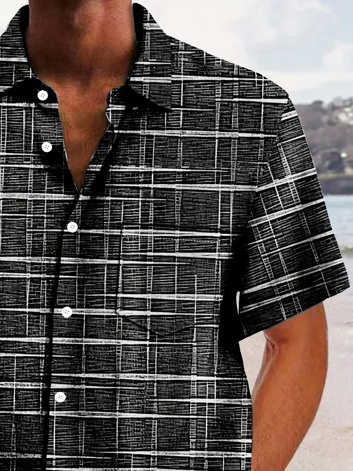 Siyaje | Chemise élégante à motif rayé et à carreaux