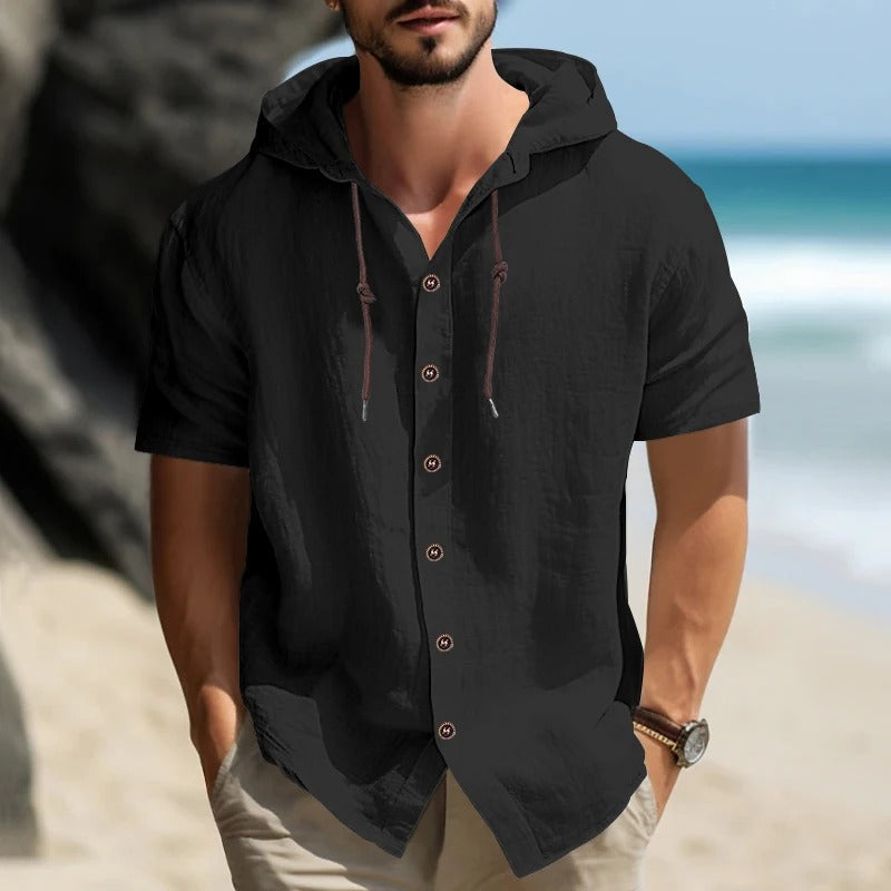 Siyaje | Chemise à manches courtes confortable avec capuche