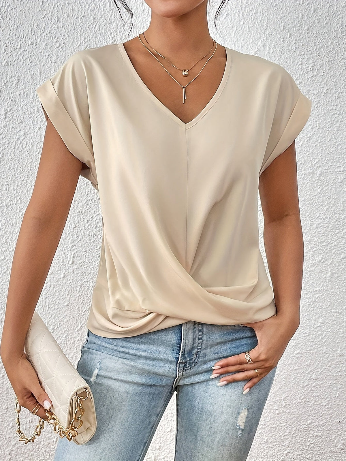 Siyaje | T-shirt décontracté avec décolleté en cœur 1 + 1 gratuit !