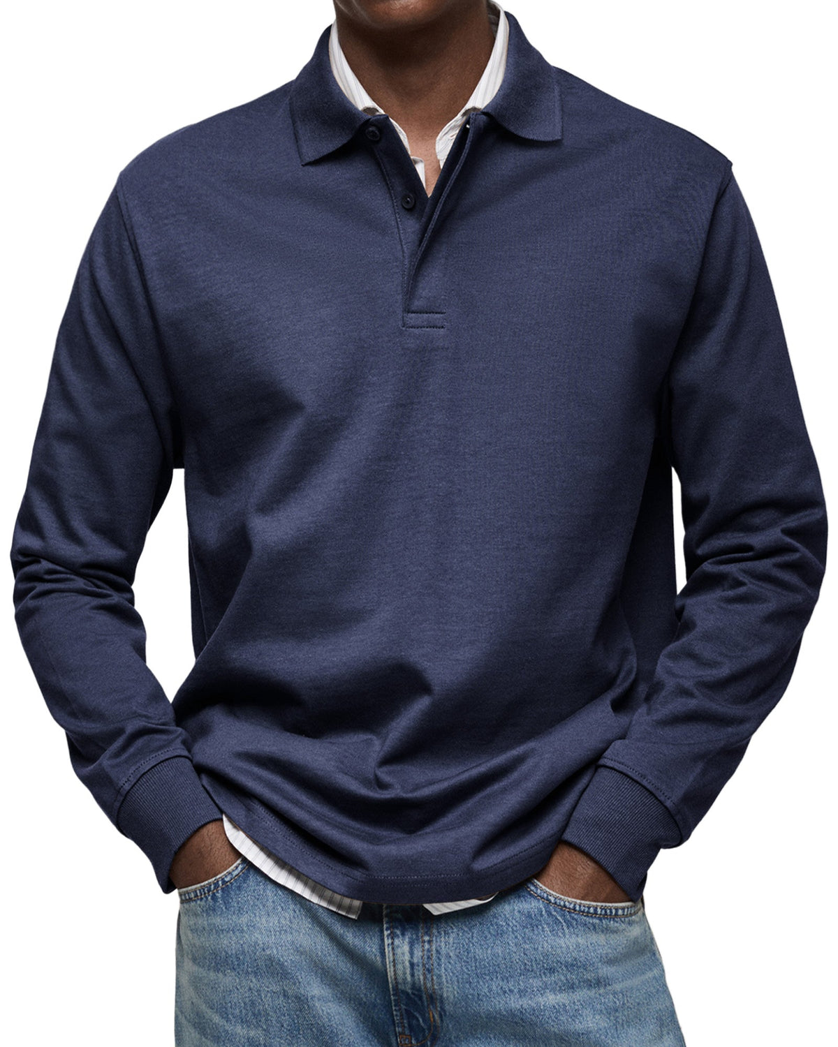 Siyaje | Chemise Poloshirt Casual à Manches Longues