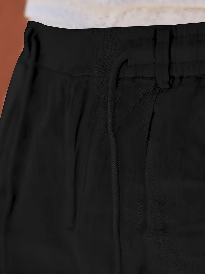 Siyaje | Pantalon ample en lin avec cordon de serrage