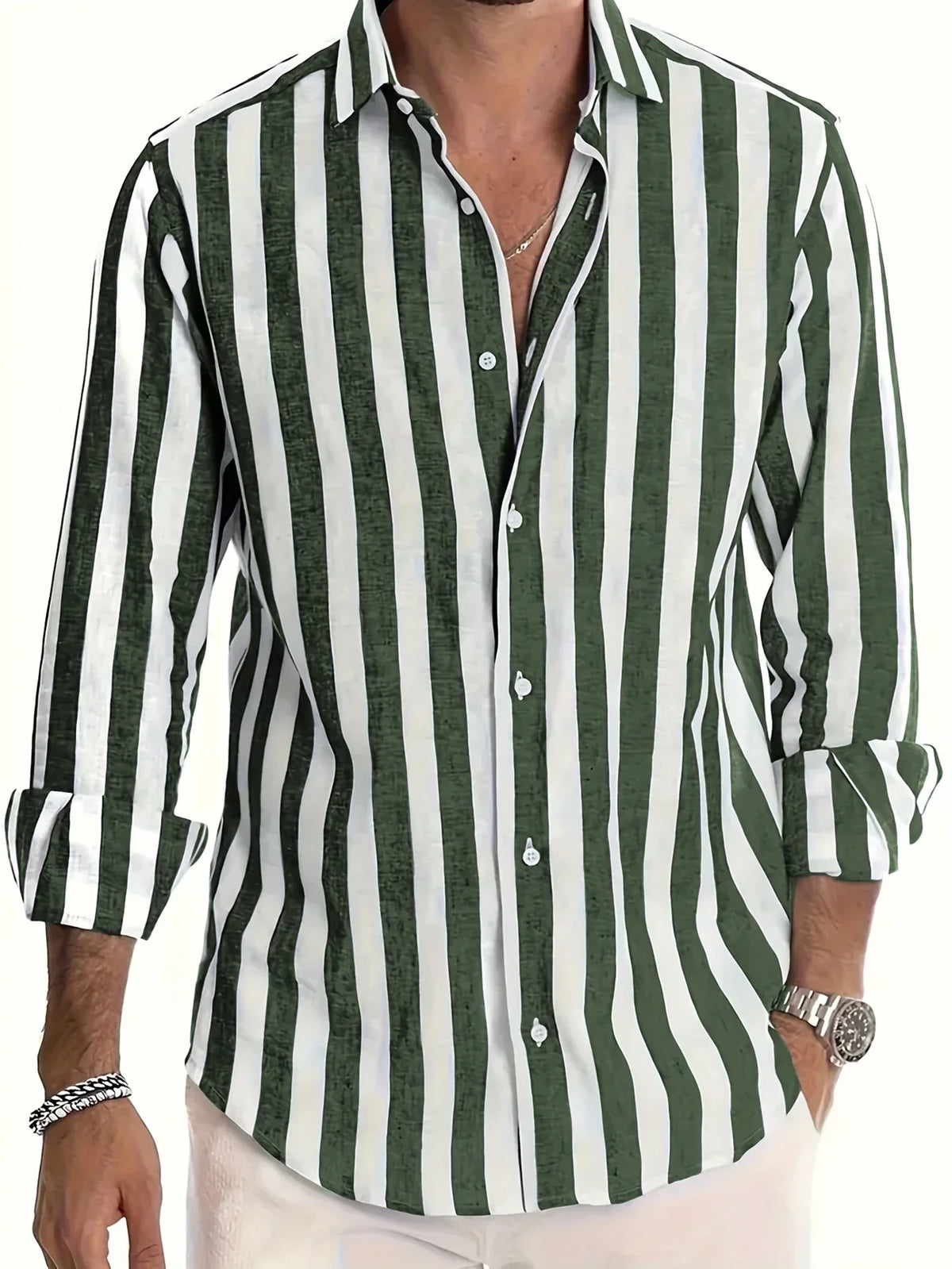 Siyaje | Chemise rayée élégante à manches longues