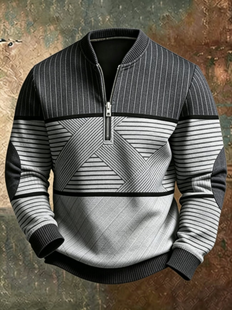 Siyaje | Pull élégant pour homme avec demi-zip