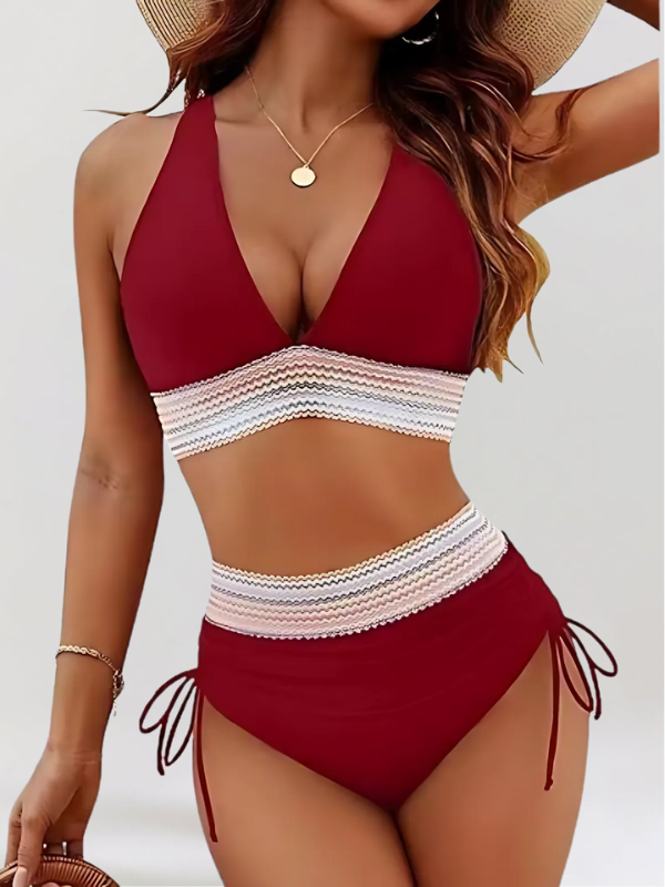 Anne | Ensemble de bikini taille haute avec effet ventre plat