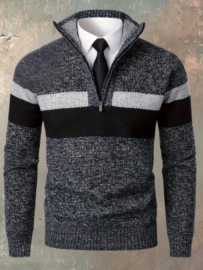 Siyaje | Pull élégant pour homme avec demi-zip