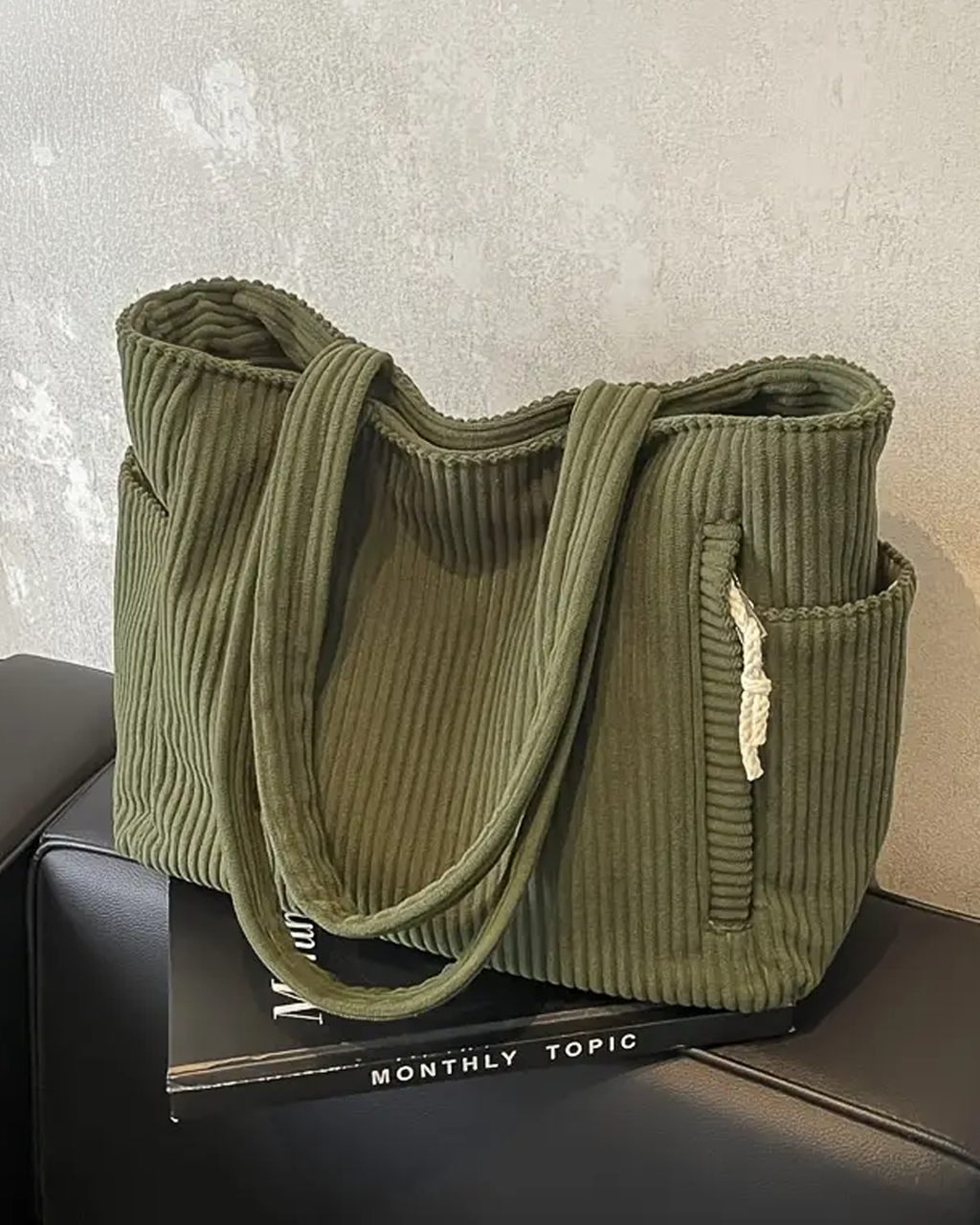 Siyaje | Sac cabas côtelé avec cordon de serrage